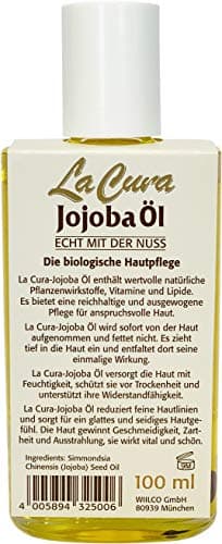 Wilco LA CURA Jojoba Öl - Feuchtigkeitsspendend für Körper und Gesicht - kalt gepresst - 100 ml - Herzarterienerweiternd