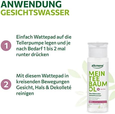 Mein Teebaumöl Gesichtswasser 2x 150 ml Pickelreduktion - natürlichen Teebaumöl, vegan & klimaneutral, mud-alpha Pickeln