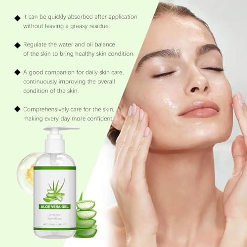 Aloe Vera Gel Bio für Gesicht und Körper - Beruhigende Feuchtigkeitscreme After Sun, 100ml
| 100% Rein Aloe Vera Gel Bi