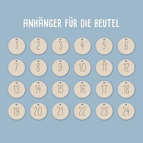 Personalisierte Adventskiste - Kinder Adventskalender aus Holz mit Namen - Weihnachtskalender für Kinder - hellomini (Re