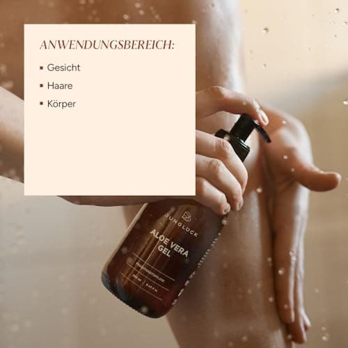 JUNGLÜCK Aloe Vera Gel 250ml - Vegani & BIO -Ideal zur Sonnenbadepflege - Nährt und beruhigt dein Gesicht, Haare und Kör