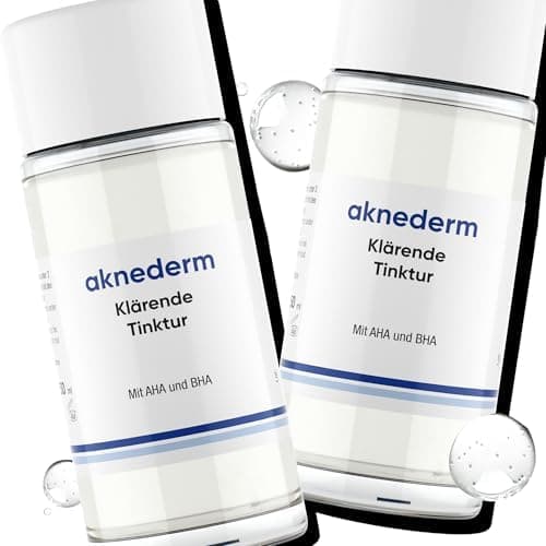 aknederm Tinktur 50ml - mit Lactic Acid/Milchsäure (AHA) und Salizylsäure (BHA) - sanfte porentiefen Hautreinigung für t