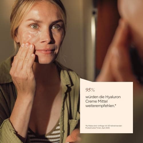 JUNGLÜCK Hyaluron Creme Hochdosiert Gesicht Mittel - Anti-Aging Feuchtigkeitscreme für reife Haut - ideal für Nacht & T