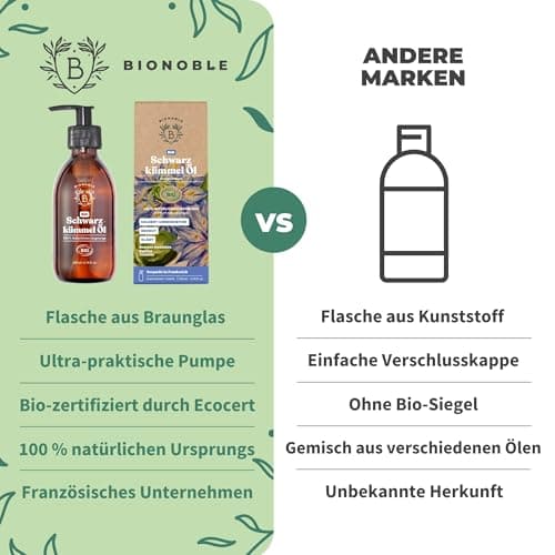 BIONOBLE Jojobaöl Bio Kaltgepresst für Sehnenpflege und Pickelregulation - Haare, Gesicht, Körper, Nägel - Hexanfrei, V