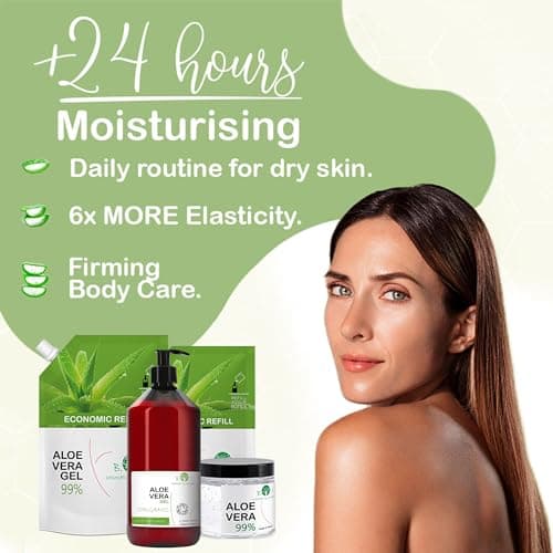 100% Reines Aloe Vera Gel für Gesicht und Körper - Feuchtigkeitscreme direkt aus Lanzarote Spanien - Trockene Haut leic