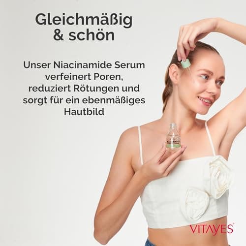 Vitayes 10% Niacinamide & Hyaluronsäure Serum – Feuchtigkeitsspendend & Hautbarriere-stärkend für Alternstext – 30 ml An