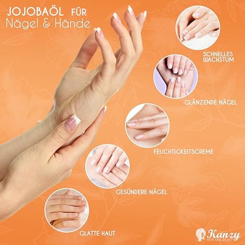 Kanzy Bio-Kalte-Druck-Jojobaöl 100% Reines Gold 120ml Gesichts- und Körperöl, Vegan & Hexanfrei, Anti-Falten, NATURALLY