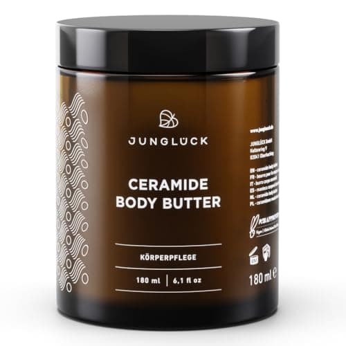 JUNGLÜCK Ceramide Body Butter - Vegan für empfindliche, trockene und Neurodermitis neigende Haut - nährreiche Pflege in