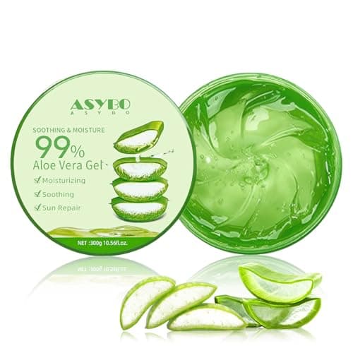 300 ML Aloe Vera Gel - 99% reine Bio-Aloe Vera Feuchtigkeitscreme für Gesicht und Körper | Sonnenbrand, trockene Haut, A