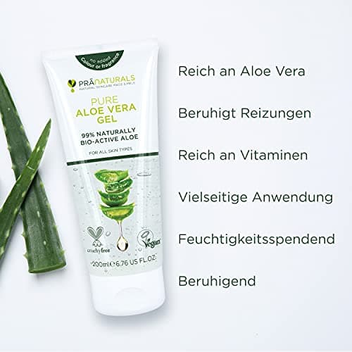 PraNaturals Aloe Vera Gel 200ml, natürliche Beruhigungs- und Nahrungs-Eigenschaften für das gesamte Familienmitglied wäh