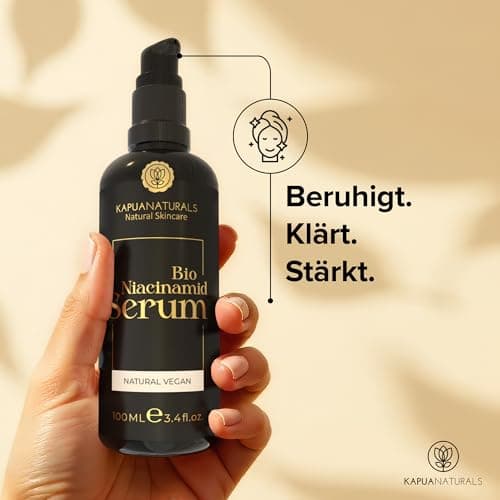 Bio Niacinamide Serum Hochdosiert für reife Haut 100ml • 10% Niacinamide + 1% Zink • Verkleinert Poren & verringert Flec