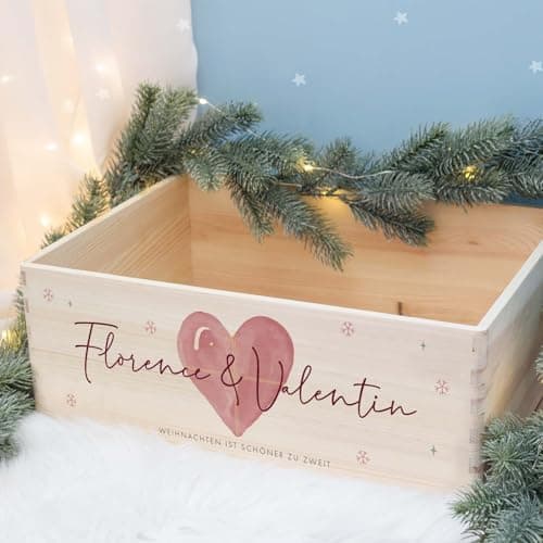 Personalisierte Adventskiste - Kinder Adventskalender aus Holz mit Namen - Weihnachtskalender für Kinder - hellomini (Re