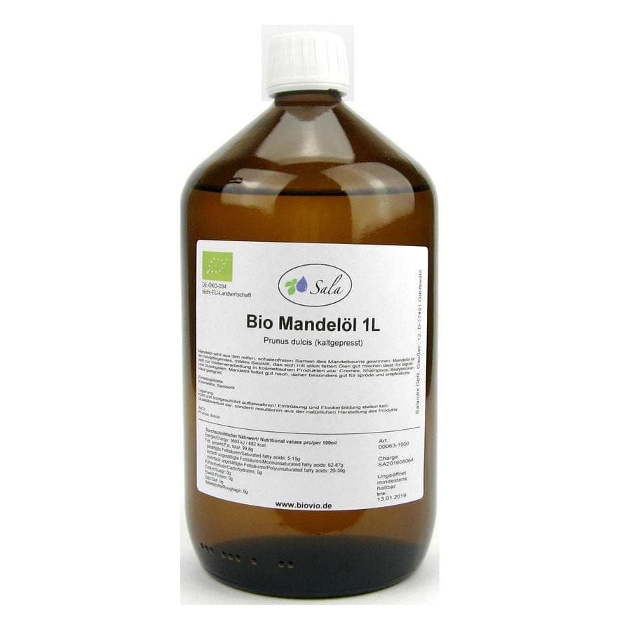 Sala Jojobaöl kaltgepresst BIO für Baby & Kind in Glasflasche 1 L EU Organic