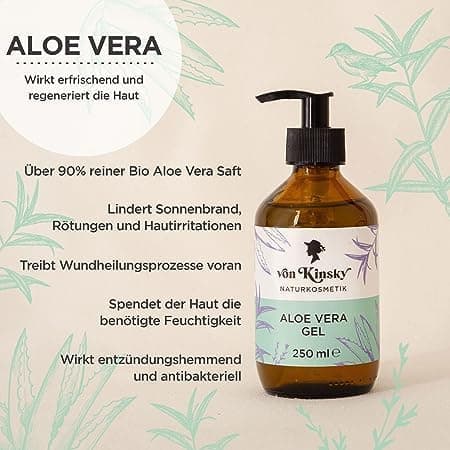 Bio Aloe Vera Gel Rein - Feuchtigkeitspflege für den Körper - Skincare Body Moisturizer 250ml - Sonnenbrandpflege - нату