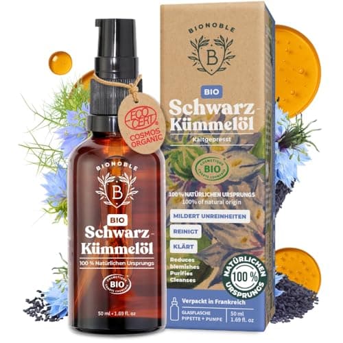 BIONOBLE Jojobaöl Bio Kaltgepresst für Sehnenpflege und Pickelregulation - Haare, Gesicht, Körper, Nägel - Hexanfrei, V