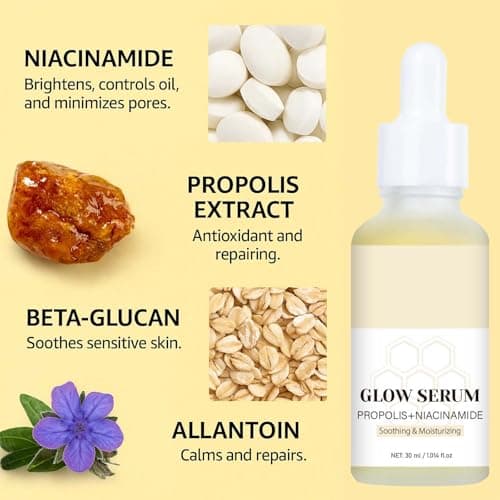 Niacinamide Serum - Feuchtigkeit Ölregulierung Gesichtserratung für Damen - Propolis - Skin Reinigung Erleichterte Pfleg