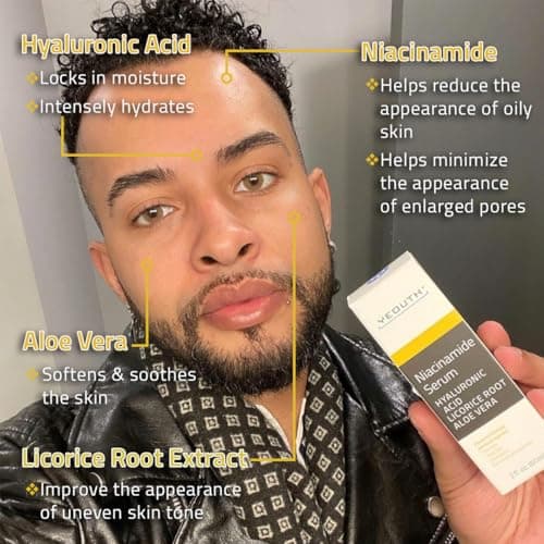 YEOUTH Niacinamide Serum für Frauen und Männer Anti Aging mit Hyaluronsäure und Aloe Vera 60ml
