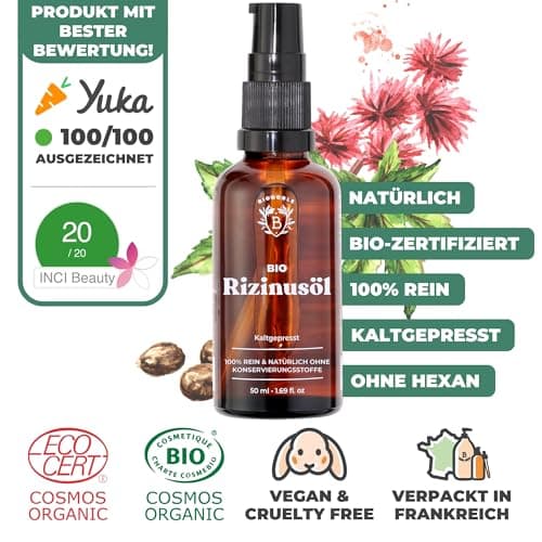 BIONOBLE Jojobaöl Bio Kaltgepresst für Sehnenpflege und Pickelregulation - Haare, Gesicht, Körper, Nägel - Hexanfrei, V