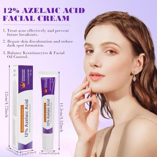 12% Azelaic Acid Serum, Gesichtsserum gegen Rötungen für sensible Haut, Aufgehellte Haut mit Azelainsäure und Hyaluronsä