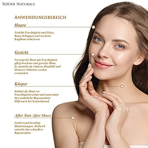 Soena® Aloe Vera Gel 100% BIO – Feuchtigkeitspflege ohne Alkohol & Duftstoffe – Tierversuchsfrei 250ml – Naturkosmetik M