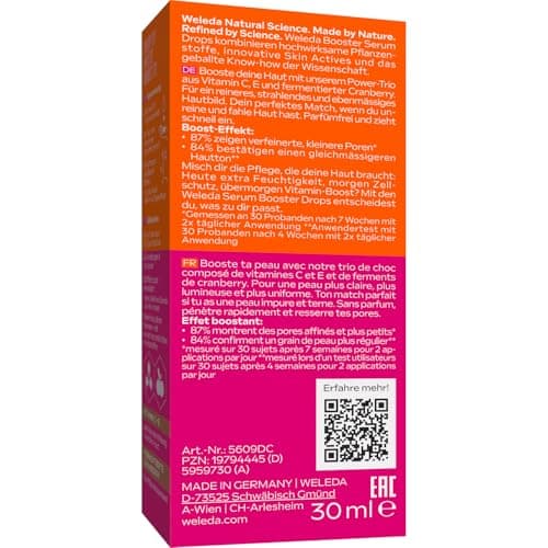WELEDA Bio Sunkissed Bronzing Serum Drops naturkosmétique Feuchtigkeitsbooster Drops mit Yuzu - Vegan, 30ml für glatte,