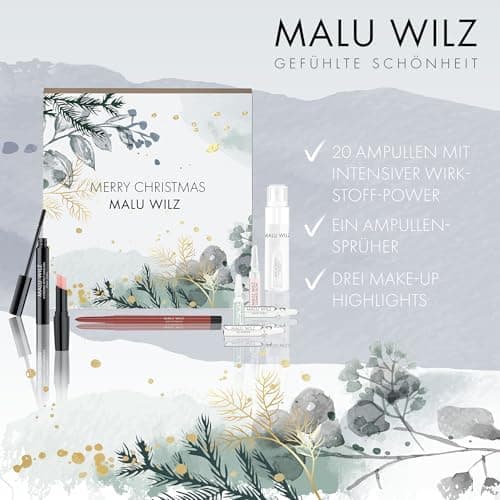 Malu Wilz Beauty Adventskalender für Pflege- und Kosmetikliebhaber mit 21 Ampullen & Mascara (Modell 2025)