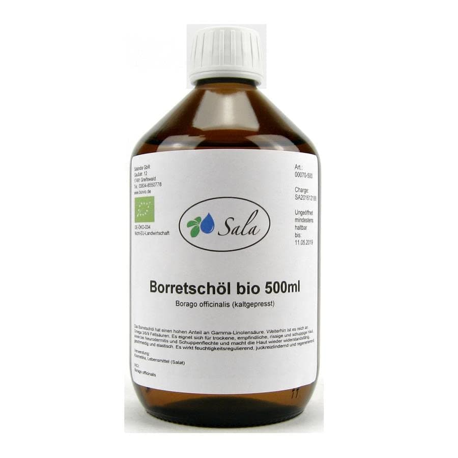 Sala Jojobaöl kaltgepresst BIO für Baby & Kind in Glasflasche 1 L EU Organic