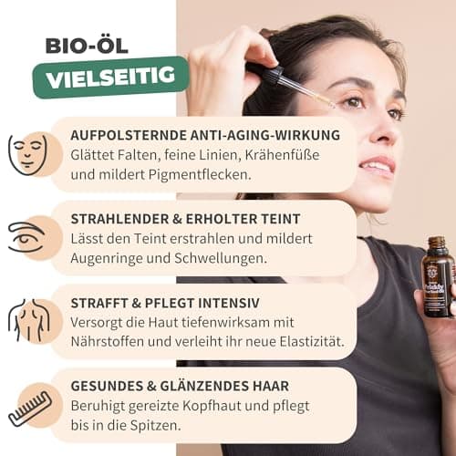 BIONOBLE Jojobaöl Bio Kaltgepresst für Sehnenpflege und Pickelregulation - Haare, Gesicht, Körper, Nägel - Hexanfrei, V