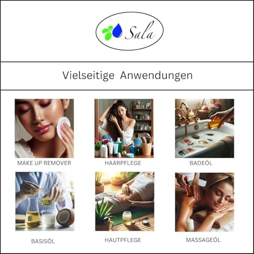 Sala Jojobaöl kaltgepresst BIO für Baby & Kind in Glasflasche 1 L EU Organic