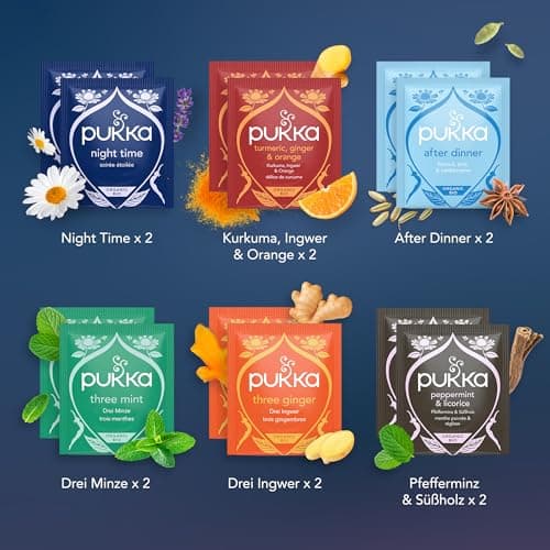 Pukka Bio Tee Geschenkset Wohlfühlkalender 2025 12 Tee Varianten EU Organic Soil Association