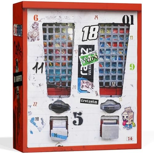 UMBRELLA® Retro Vintage Adventskalender 24x Süßigkeiten – Erinnerungen aus den 80ern, 90ern & 2000ern – Perfekt zum Nasc