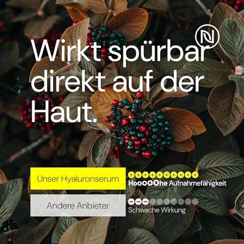 BIO Niacinamide Serum 10% mit Zink & Hyaluron - Porenverfeinerndes Gesichtsserum - Für reife Haut - Made in Germany (100