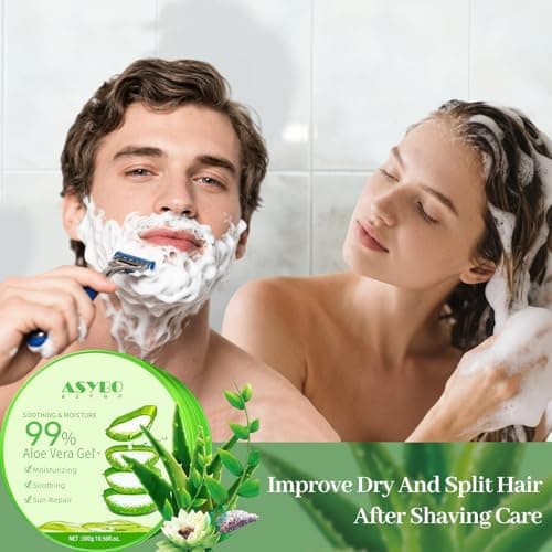 300 ML Aloe Vera Gel - 99% reine Bio-Aloe Vera Feuchtigkeitscreme für Gesicht und Körper | Sonnenbrand, trockene Haut, A