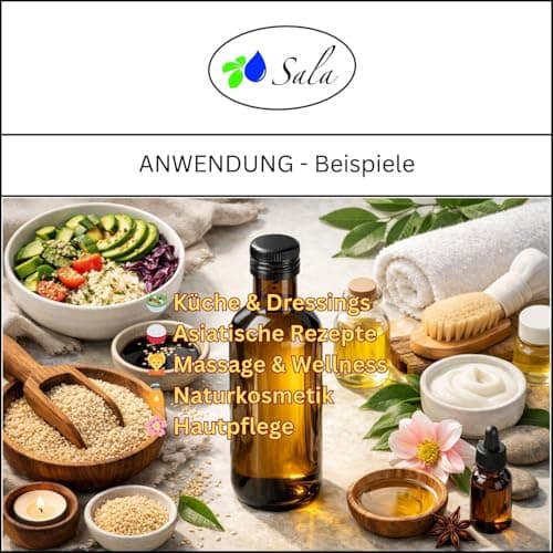 Sala Jojobaöl kaltgepresst BIO für Baby & Kind in Glasflasche 1 L EU Organic