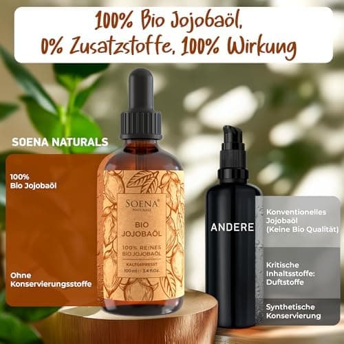 JOJOBAÖL BIO Kaltgepresst | Für Haare, Haut und Nägel - 100% Natürlich & Rein | Anti-AgingMade in Germany  
JOJOBAÖL BIO