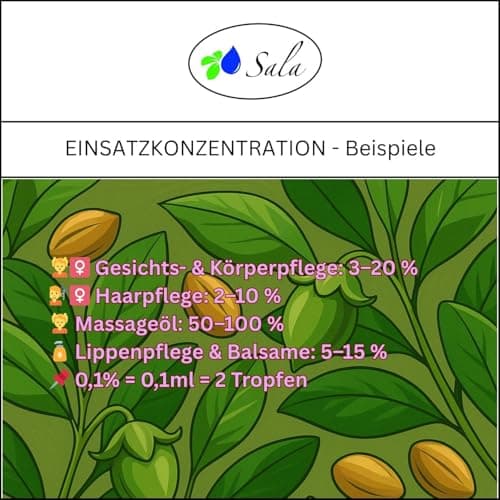 Sala Jojobaöl kaltgepresst BIO für Baby & Kind in Glasflasche 1 L EU Organic