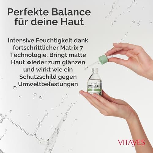 Vitayes 10% Niacinamide & Hyaluronsäure Serum – Feuchtigkeitsspendend & Hautbarriere-stärkend für Alternstext – 30 ml An