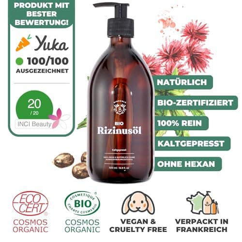 BIONOBLE Jojobaöl Bio Kaltgepresst für Sehnenpflege und Pickelregulation - Haare, Gesicht, Körper, Nägel - Hexanfrei, V