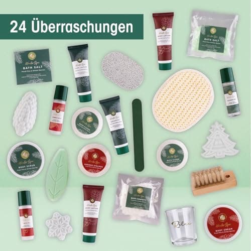 Accentra - Adventskalender Beauty 2025 mit 24 Wellness & Körperpflege Produkten – SPA Pflege für Frauen – perfekt für We