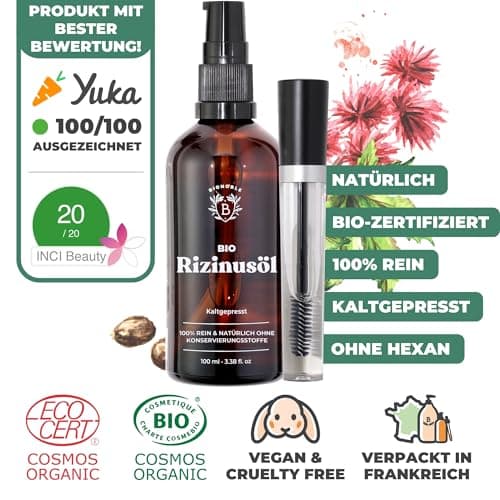 BIONOBLE Jojobaöl Bio Kaltgepresst für Sehnenpflege und Pickelregulation - Haare, Gesicht, Körper, Nägel - Hexanfrei, V