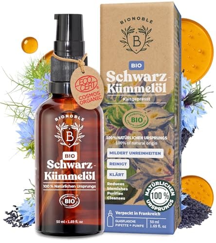 BIONOBLE Jojobaöl Bio Kaltgepresst für Sehnenpflege und Pickelregulation - Haare, Gesicht, Körper, Nägel - Hexanfrei, V