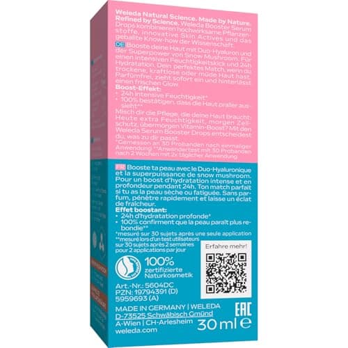 WELEDA Bio Sunkissed Bronzing Serum Drops naturkosmétique Feuchtigkeitsbooster Drops mit Yuzu - Vegan, 30ml für glatte,