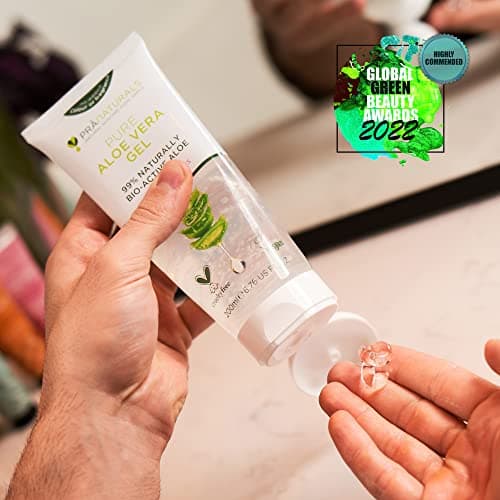 PraNaturals Aloe Vera Gel 200ml, natürliche Beruhigungs- und Nahrungs-Eigenschaften für das gesamte Familienmitglied wäh