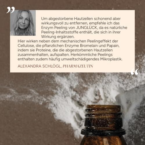 JUNGLÜCK Enzym Peelungsstaub Gesicht - Veganer Pflege für natürliche Zellerneuerung und mildere Pigmentflecken & Pickel