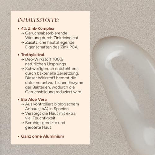 JUNGLÜCK Zink Deo Roll-On - Vegan für Empfindliche Achseln | Hemmt Geruchsbildung dank Antimikrobiellen & Geruchsabsorbe