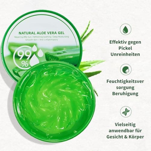 Natürliche Aloe Vera Feuchtigkeitscreme 99% Organisch Für Gesicht Und Körper - After Sun Pflege & Trockenheitsprobleme