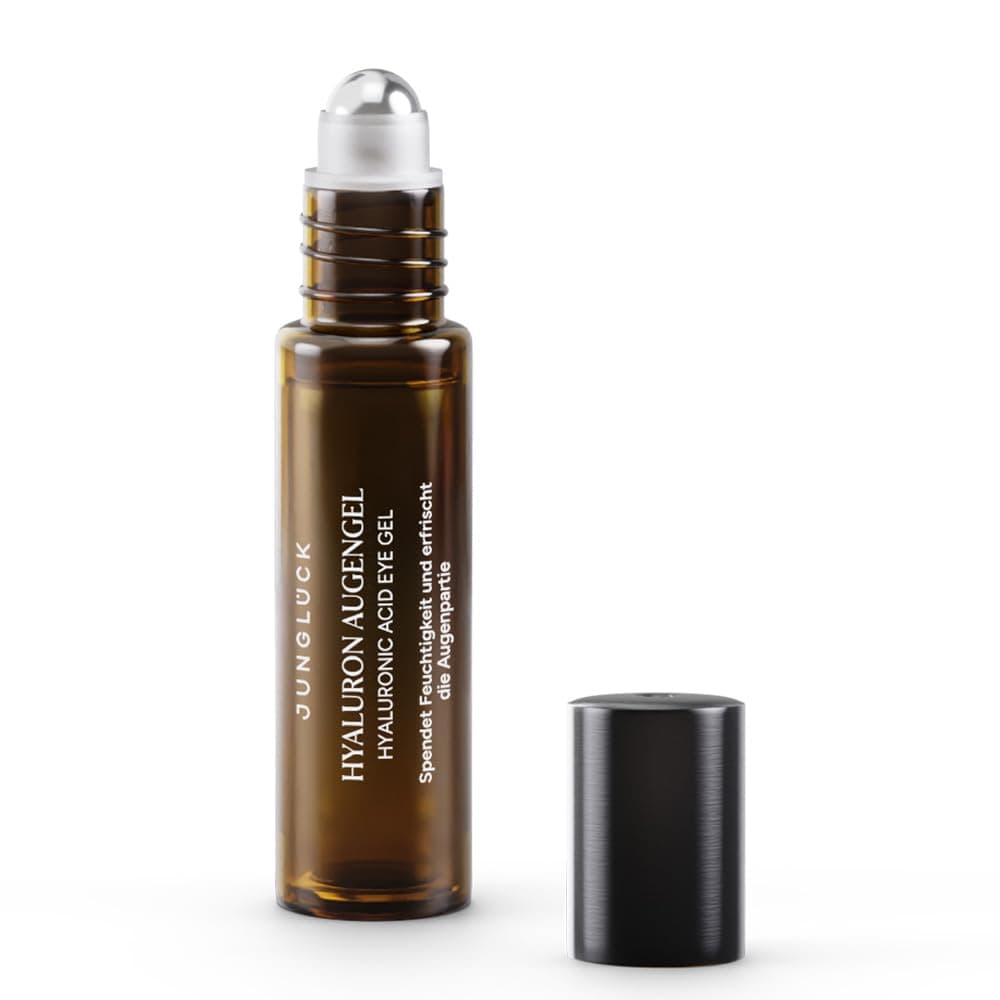 JUNGLÜCK Hyaluron Augengel Roll-On für Anti-Aging - Veganihaftung, Anti-Falten, Augenringe
| JUNGLÜCK Hyaluron Augengel