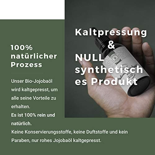 BIO Jojobaöl 100ml - Rein, Kaltgepresst - Reinigung und Pflege für Haut und Haare - Glasflasche
| 100ml BIO Jojobaöl -