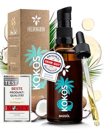 Heldengrün® BIO Jojobaöl - Sanftes Gesichtsöl & Haarepflege - Kosmetik für Gesicht, Haut & Haare COSMOS Organic von Ecoc