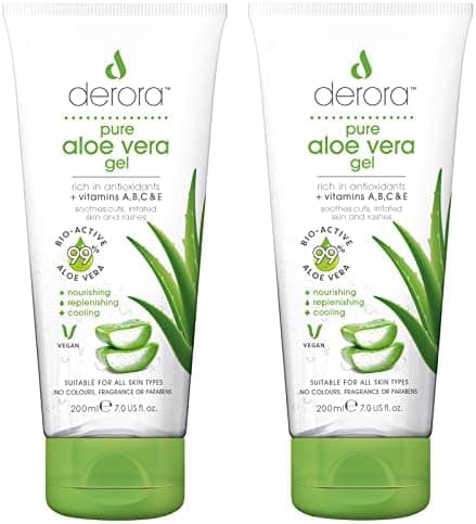 Derora Aloe Vera Gel | 100% Reine, Organische Aloe-Inhaltsstoffe zur Hautheilung | Tierversuchsfrei & Vegan, 500 ml